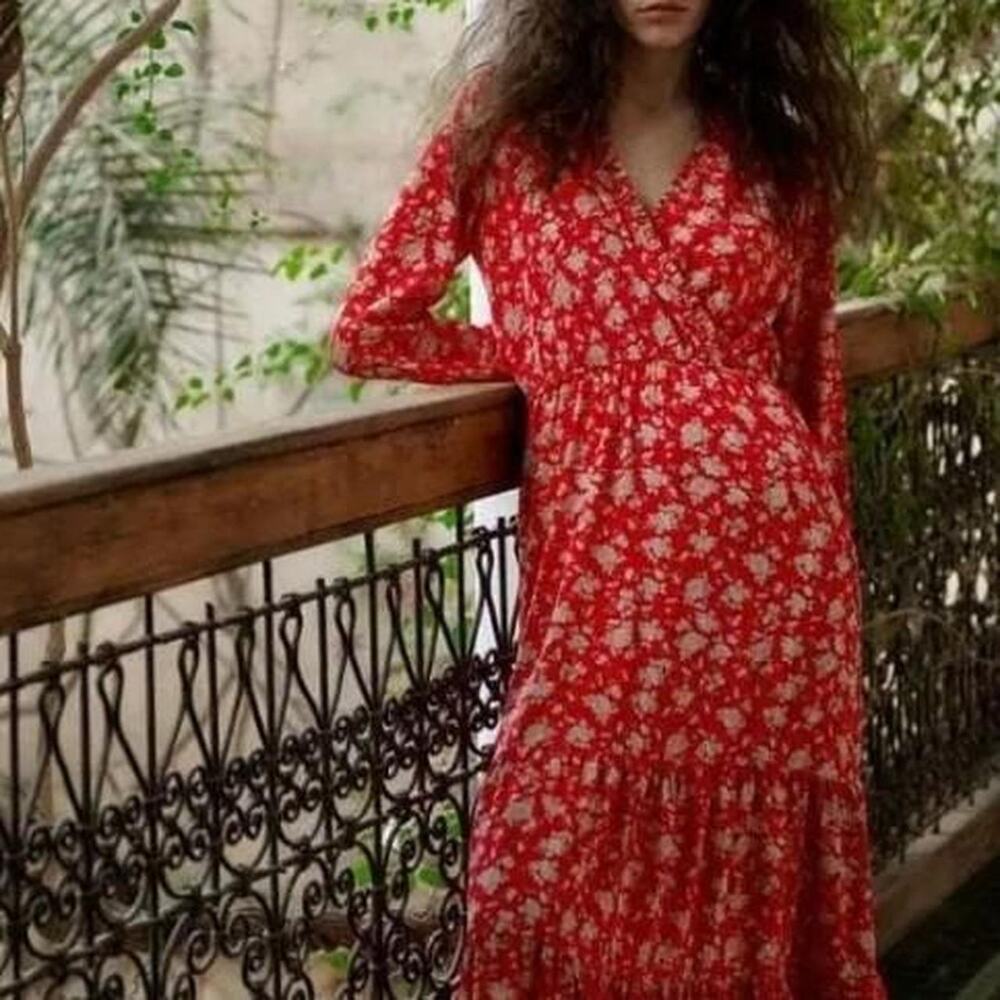 Zara Midi Dress Floral Print Size S